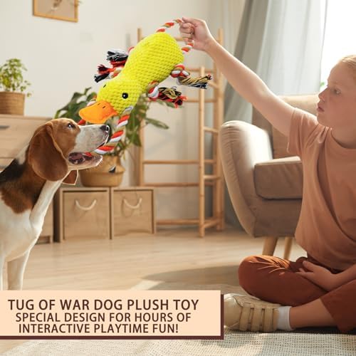 YZHDUXIU Tug of War Dog Toy, Squeaky Dog Toys Interactive Duck Puppy Toys