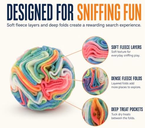 Ablechien Snuffle Ball for Dogs, Puppy Treat Toy, Interactive Foraging Puzzle Ball Toy, Enrichment Toys for Large Dogs, Sniffle Interactive Treat Balls