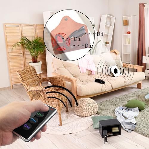 Key Finder Locator RF Wireless Remote Item Tracker with 4 Receivers | No App Required | 131FT Working Range | Ultra-Long Battery Life | 80dB | Built-in Flashlight
