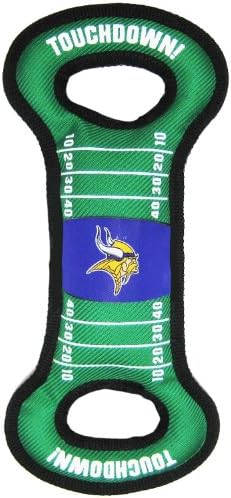 NFL Football Field DOG TOY with Squeaker. - MINNESOTA VIKINGS - For Tug, Toss, and Fetch. - Tough & Durable PET TOY