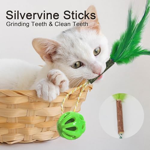 3-in-1 Cat Toy Balls, Colorful Lattice, 6 Pcs