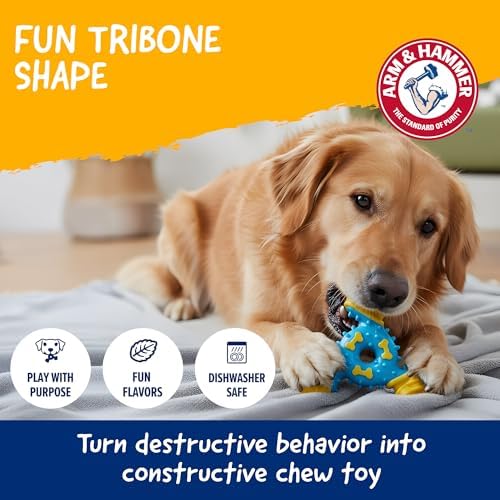 Arm & Hammer Nubbies TriBone Dental Dog Chew Toy, Peanut Butter Flavor