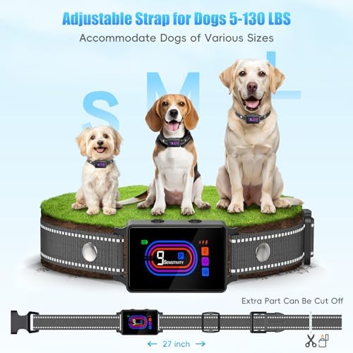 2 Pack Dog Bark Collar, 2025 Bark Collar for Large Medium Small Dogs 5-130 lbs - Smart Rechargeable Anti-Barking Training Collar with 10 Adjustable Sensitivity-Bark Collars with Beep Vibratio (2 Pack)