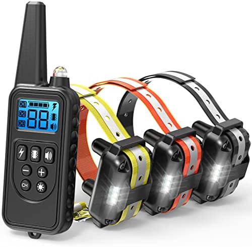 Dog Training Collar with Remote - Large Dog Shock Collar, 3 Pack