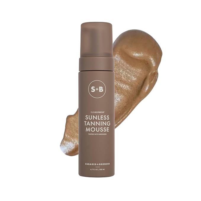 SUGARED + BRONZED Sunless Tanning Mousse – FlexExpress® Formula, Self-Tanner for Body, Lightweight & Non-Greasy, Natural Glow, Paraben Free, Long-Lasting Tan, Quick-Dry, Suits All Skin Types (6 Fl Oz)