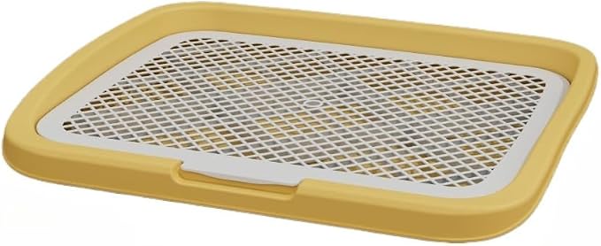 Splashproof Mesh Dog Toilet Training Pad Holder - Easy to Clean Indoor Potty Tray for Puppies Dogs & Cats(Yellow)