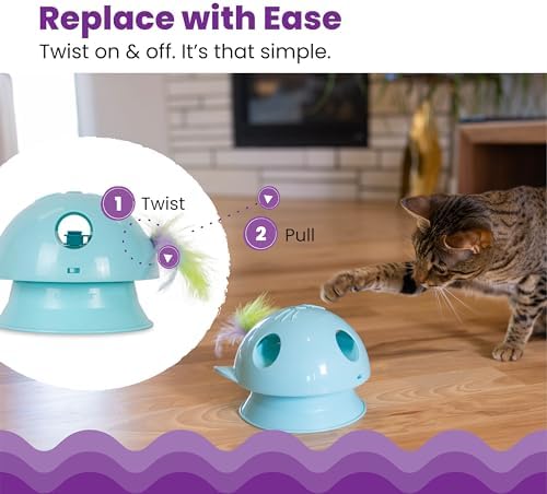 Catstages Dart N' Dash Replacement Feathers for Cat Track Toy – 10 Pack of Colorful Feathers for Interactive Play, Teasing & Mental Stimulation