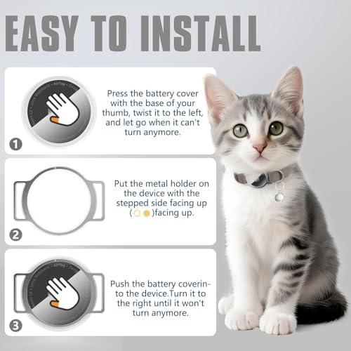 AirTag Cat Collar, Elastic Tracker Collar with Airtag Holder and Bell | Compatible with Apple Air Tag, Lightweight & Scratch Resistant, Adjustable Stepless GPS Pet Collar for Cats Kittens, Brown