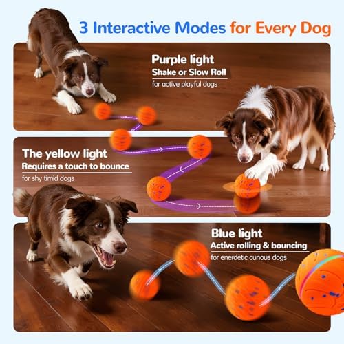 Smart Interactive Dog Toys Automatic Moving Dog Ball, Orange