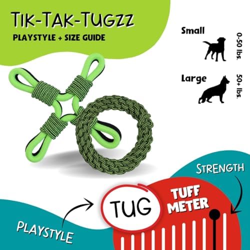 Jolly Pets TIK-Tak-Tugzz Woven Rope Dog Toy, O Shape, Large/XL
