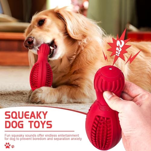 Treat Dispensing Puzzle Dog Toy - Interactive Chew Toys for Aggressive Chewers, Durable Rubber with Squeaker & Mental Stimulation for Large Medium Small Dogs Breeds