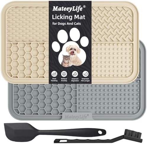 MateeyLife Lick Mat for Dogs & Cats, Slow Feeder Licking Pads for Boredom