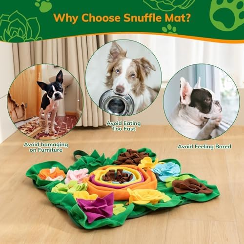 Snuffle Mat for Dogs -Interactive Dog Toys to Keep Them Busy | Puppy Puzzle Slow Feeder Treat| Dog Lick Mat Enhancement