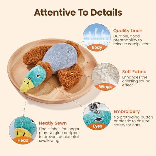 Potaroma Birds Cat Toys, 2 Pack Catnip Toys Soft Durable