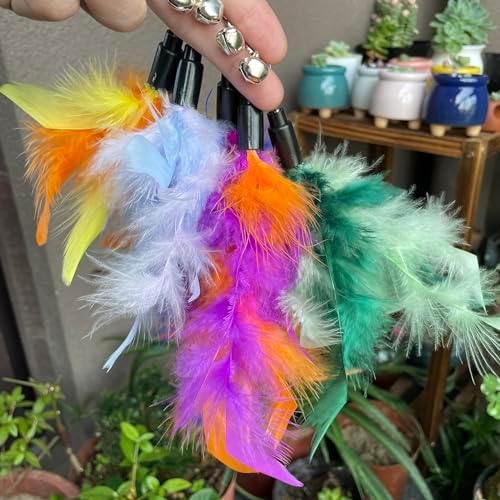 AcceLeah Cat Worm Toy Refills - Assorted Teaser Wand Toys with Bell (11 Pcs)