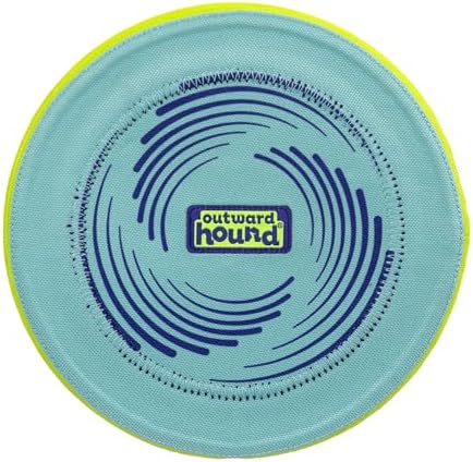 Outward Hound FlyFetch Disc Dog Toy, Aerodynamic for Fetch, Lightweight Foam & Durable Rubber, Floats in Water, All Breeds, 8.3"