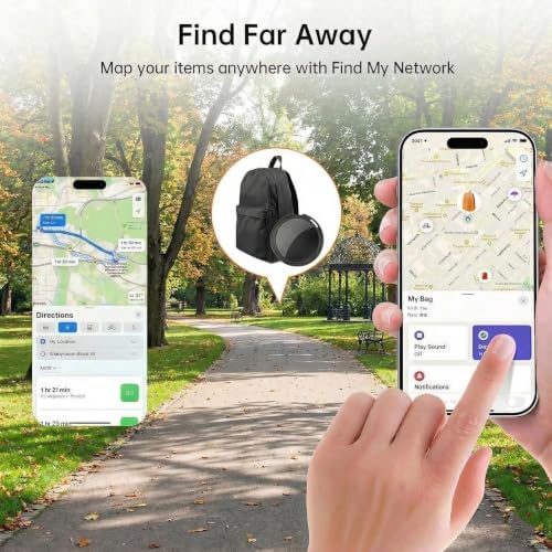 Air Bluetooth Tracker Tags-2 Pack Apple MFi Certified for Find My(iOS Only) | Item Finders Waterproof Remote Global Tracking Tag Last 1.5 Year Battery Key Locator for Track Kid Pet Luggage Wallet Dog Bag
