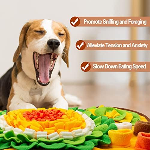 Snuffle Mat for Dogs, Pet Snuffle Mat for Small and Medium Dogs, Interactive Sniff Mat Feeding Mat for Puppies, Slow Feeder Dog Treat Mat for Training and Stress Relief (Bone Shape) (Green, One Size)