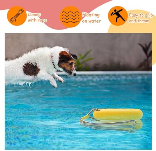 Blueweenly 4 Pack Dog Water Training Bumper Float Fetch Toy with Rope