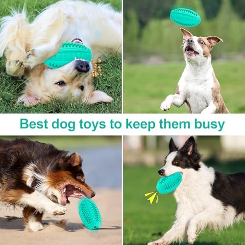 Squeaky Dog Balls for Aggressive Chewers, Indestructible Squeaky Toys for Large Dogs, Treat Dispensing Toys Interactive, Treat Toy Ball, Super Chewer Toy Large Breed