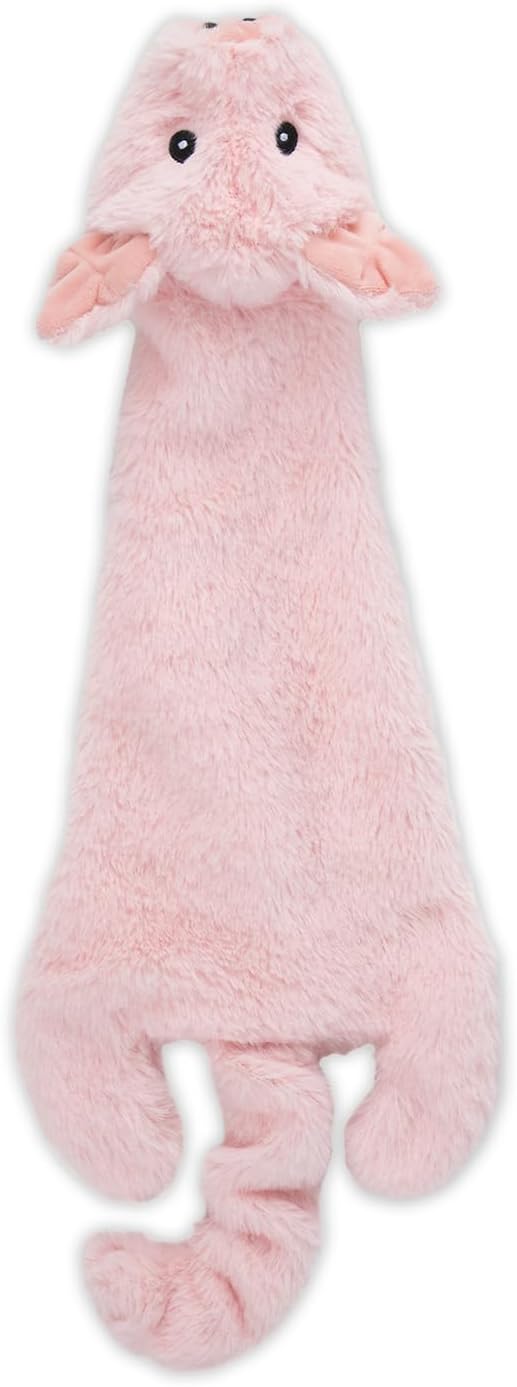 Best Pet Supplies 2-in-1 Stuffless Squeaky Dog Toy - Pig, Small | No-Stuffing, 2 Built-in Squeaker, No Mess, Soft, Interactive Indoor & Outdoor Play, Lightweight, Perfect for Moderate Chewer