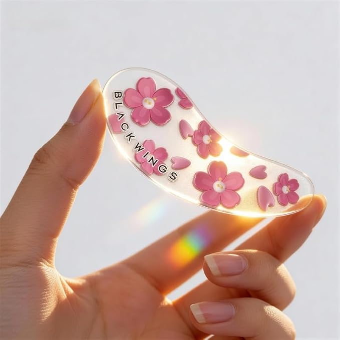 Self Adhesive Silicone Under Eye Pads, Reusable Moisturizing Under Eye Patches for Lash Lift & Eyelash Extensions, Soft Lash Extension Tools Eye Gel Pads for Salon & Home Use(cherry blossom 6 pairs)