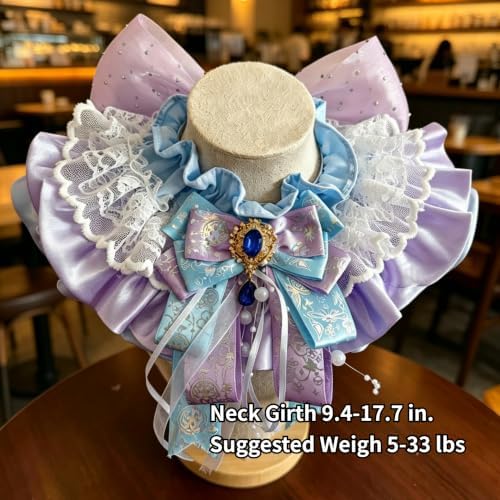 Cat Dog Lace Bow Collar Luxury Elastic Neckline (#10)