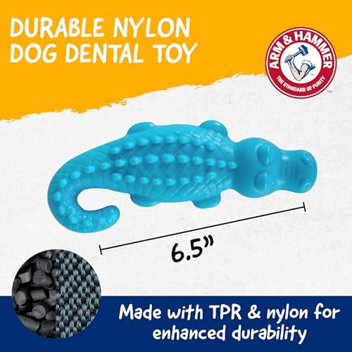Arm & Hammer Nubbies Gator Dog Dental Chew Toy, Mint Flavor