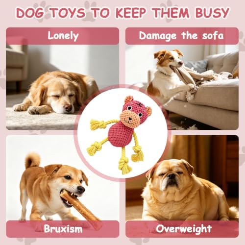 Plush Squeaky Chew Toy for Small Medium Large Dog,(Red Tiger)