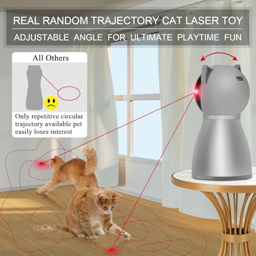 YVE Life Interactive Cat Toys Laser for Indoor Cats,Automatic Kitten Toys | 4th Gen Motion Activated Real Random Trajectory Laser Pointer Cat Toy, USB Rechargeable Cat Enrichment Toys