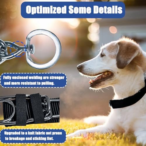 Prong Training Collar for Dogs, Rotating Ring Welding, Adjustable Dog Training Pinch Collar with Quick Release Buckle, for Small Medium Large Dogs