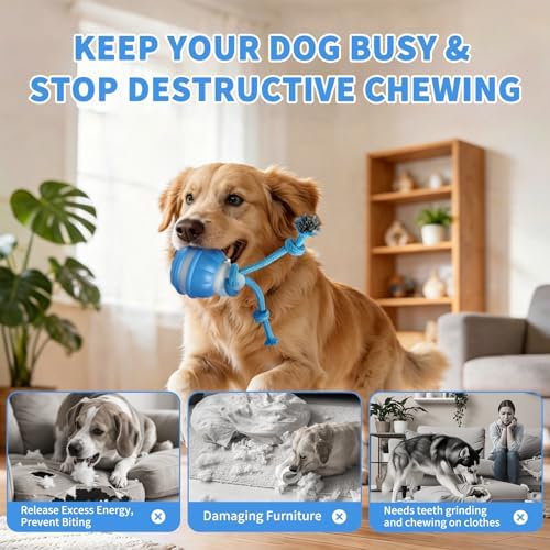 Dog Toys, Interactive Dog Toys, Automatic Interactive Dog Ball, 3 Modes Motion Activated Dog Balls for Medium Large Dogs, Type-C Rechargeable & Bite-Resistant (Blue)