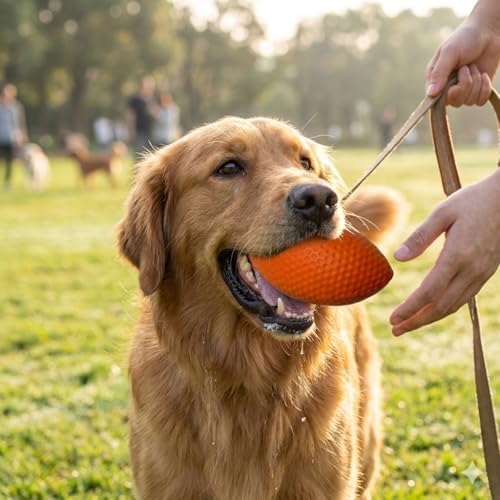 EVA bite-Resistant pet Football Dog Interactive Teething Toy can be Thrown and Bitten Training Ball Elastic and Light Human pet Throwing Ball (Orange)