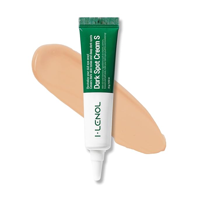 I Lenol Tinted Eye Cream for Dark Circles, Korean Undereye Cover & Care Dual Action Concealer, Hydrating Formula with Niacinamide, Dark Spot Cream 0.52 oz - Medium Beige