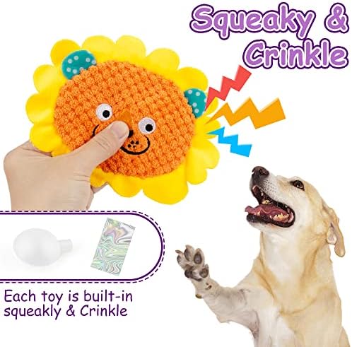 No Stuffing Dog Toys -8 Pack Squeaky Dog Crinkle Toys for Small Medium Dogs