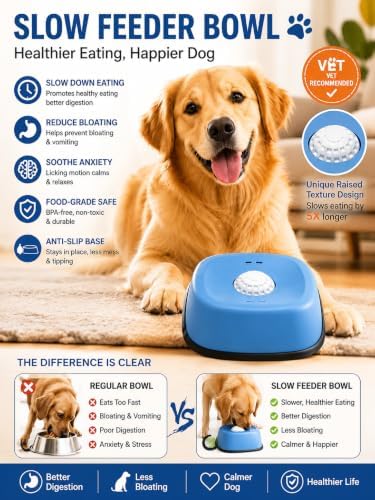 Dog Lick Bowl with Rolling Ball for Liquid, Interactive Lick Enrichment Toy