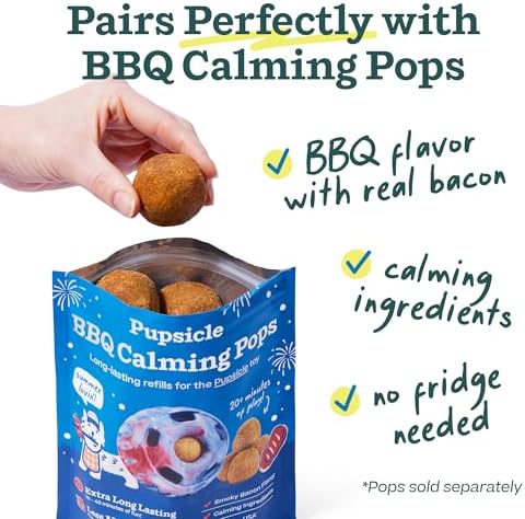 WOOF Pupsicle Interactive Dog Ball Toy for Dogs Large 25-75 lbs - July 4th
