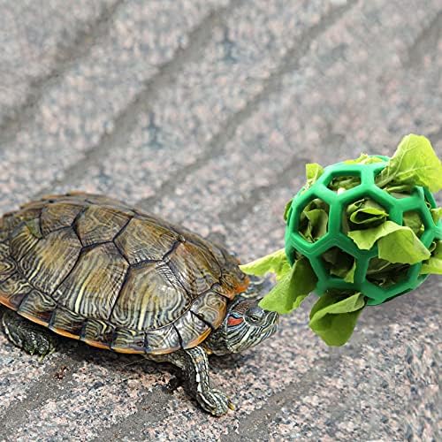 Tortoise Treat Ball Toy Hay Fruit Vegetable Feeder Hanging Feeding Grass Holder Foraging Toy for Small Animals Pet Tortoise Turtle