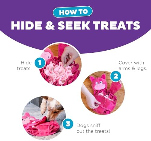 Outward Hound by Nina Ottosson Snuffle Palz Plush Snuffle Mat Dog Treat Puzzle, Non-Slip, Pink, Pig, Large