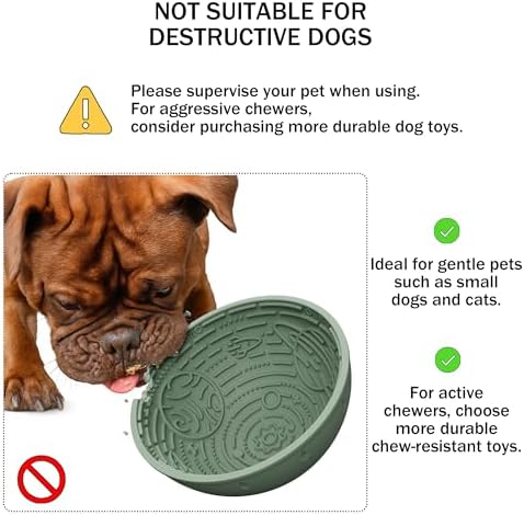 OHMO Slow Feeder Bowl & Lick Mat for Dogs, Galaxy Design, 6.3", Sage Green