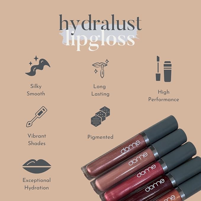 dome BEAUTY Lip Gloss (Angela) LipGloss Vegan. CleanBeauty, CLEAN BEAUTIFUL YOU (Indira, 0.20 oz)