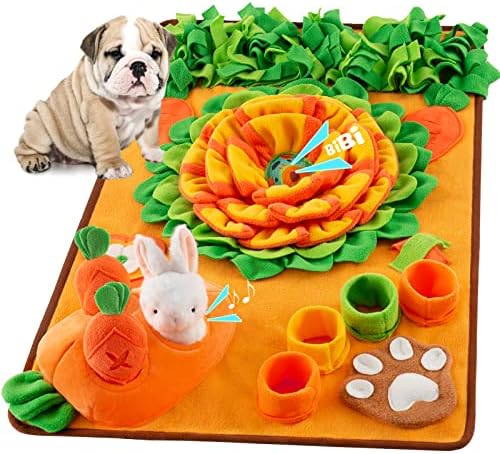 Pet Snuffle Mat for Dogs Sniff Mat Nosework Feeding Mat Slow Feeder Interactive Dog Puzzle Toys for Training and Stress Relief Encourages Natural Foraging Skills (29.5''x18.9'')