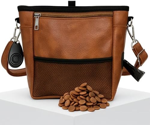OtterPets Large Dog Treat Pouch PU Leather with Clicker, Magnetic Clasp