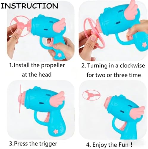 17 Pcs Cat Fetch Toy with Colorful Flying Propellers Set, Additional Flying Discs for Outdoor & Indoor Pet Chasing Training Hunting, Interactive Cat Propeller Toy(Wing Pink + Blue)