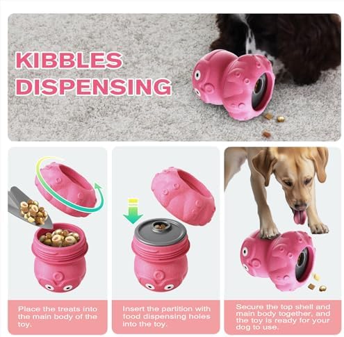OYR 3-in-1 Dog Frozen Treat Ball, Large Size, No-Transfer Fill & Freeze Lick Cup, Treat Dispenser & Tough Chew Toy, Long-Lasting Enrichment Toy for Dogs Pink