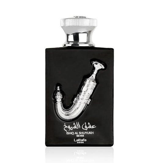 Lattafa Perfumes Ishq Al Shuyukh Silver for Unisex Eau de Parfum Spray, 3.4 Ounce