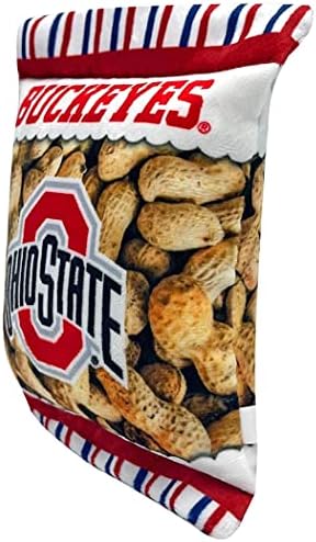 Pets First NCAA Ohio State Buckeyes Crinkle FINE Plush Dog & CAT Squeak Toy - Cutest Stadium Peanuts Snack Plush Toy for Dogs & Cats with Inner Squeaker & Beautiful Baseball Team Name/Logo