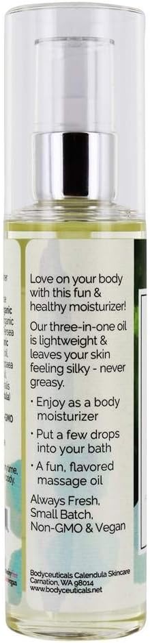 Coconut BodyLove Massage Oil – 100% Food-Grade, Organic Hydrating Body Oil with Calendula – Non-GMO, Vegan, Gentle on Sensitive Skin – 3.5 oz