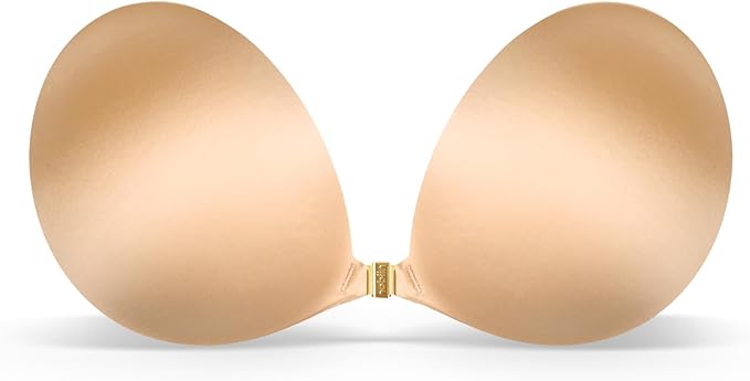 Niidor Adhesive Bra Strapless Sticky Invisible Push up Silicone Bra for Backless Dress with Reusable Nipple Covers