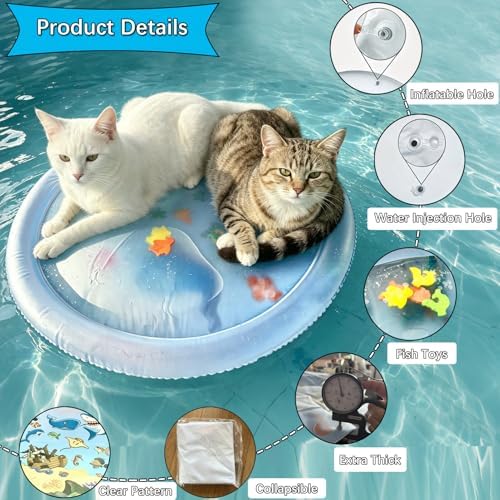 2Pcs Extra Thick Pet Sensory Play Mat and Air Pump, Interactive Cats Toy,S